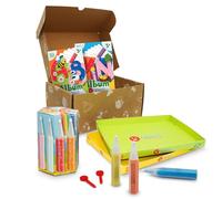 Sabbiarelli Sand-it For Fun - Box Alfabeto a Colores, Set Creativo de Sand Art para Niños 3+: 12 Bolígrafos de Arena de Colores y 13 Hojas Adhesivas A5 con 26 Letras A-Z, Preescritura