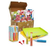 Sabbiarelli Sand-it For Fun - Box Navidad a Colores para Niños 5+, Set Creativo de Sand Art: 12 Bolígrafos de Arena de Colores y 15 Hojas Adhesivas A5 con 20 Dibujos de Navidad, Manualidades Navideñas