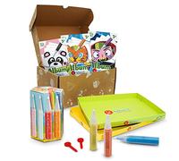 Sabbiarelli Sand-it For Fun - Box Todos con Máscara para Niños 3+, Set Creativo de Sand Art: 12 Bolígrafos de Arena de Colores y 12 Hojas Adhesivas A5 para Crear 12 Máscaras, Carnaval o Cumpleaños