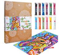 Sabbiarelli Sand-it For Fun - Juego de mandalas para caballos, actividades artísticas y relajantes con arena de colores, para niños y adultos, idea de regalo creativo de cumpleaños o Navidad