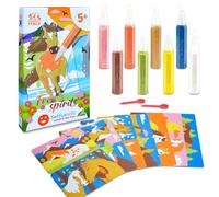 Sabbiarelli Sand-it For Fun - Kit Free Spirits, Set Creativo de Sand Art para Niños 5+: 8 Bolígrafos de Arena de Colores y 7 Hojas Adhesivas A5 con 11 Dibujos de Caballos - Manualidades, Idea Regalo