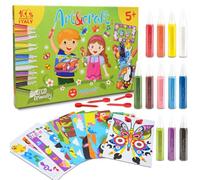 Sabbiarelli Sand-it For Fun - Maxi Kit Art&Craft 5+ | Kit de Sand Art 100% Made in Italy con Arena de Colores, Dibujos Adhesivos y Accesorios | Manualidades Creativas y Regalo para Niños 5-12 años