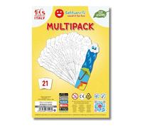 Sabbiarelli Sand-it For Fun - Multipack Marcador Nube: 7 Hojas Adhesivas con 21 marcadores para Colorear con Arena (arena no incluida), Apto para Niños de 5+ Años.