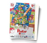 Sabbiarelli Sand-it For Fun - Póster Calendario de Adviento: 1 Maxi Hoja Adhesiva A3 para Sand Art con 1 Dibujo para Colorear con Arena de Colores (NO INCLUIDA) - Manualidades de Navidad para Niños 8+