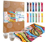 Sabbiarelli Sand-it For Fun - Set Lady Waves, Maxi Kit Creativo de Sand Art para Jóvenes y Adultos: 12 Bolsas Grandes de Arena de Colores, 1 Maxi Póster Adhesivo A3 y 12 Bandejas