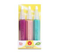 Sabbiarelli Sand-it For Fun - Trio Delicate - 3 Bolígrafos Recargables de 50g c/u con Arena de Colores para Sand Art 100% Made in Italy | Aguamarina, Rosa Claro, Magenta | Arena de Mármol Certificada