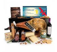 SABE A SABAS Cesta Gourmet Lote 08 Regalo Paleta Iberica Cebo 50% 5 Kg Embutidos Iberico Vino Ribera Queso Curado Pates Gourmet Melva Caja Regalo Navidad Empresa 1 Noche Hotel Gratis Seleccion Premium