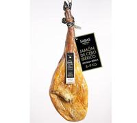 SABE A SABAS Jamón de Cebo Ibérico 50% Raza Ibérica Pieza Entera 8-9 kg Curación Bodega Natural Más de 30 Meses Sin Gluten Jugoso Gourmet Regalo Celebración Aperitivo Navidad Tabla