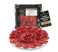 SABE A SABAS Lomito Iberico de Bellota 100% de presa 5 Sobres de 80 g Loncheado Lomito Iberico natural espectacular Corte Fino Listo para Comer Aperitivo Tabla Regalo Gourmet Tapas Sin Gluten