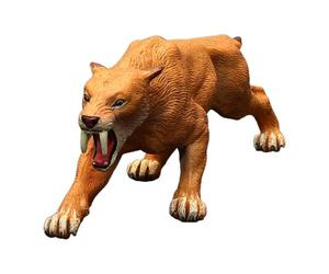Sabertooth Tiger Toy, Prehistoric Animal Figure, Realistic Safari Model | Dinosaur Playset Collectible Figurine | Ancient Wildlife Educational Display Ornament, Kids Imaginative Jungle Adventure