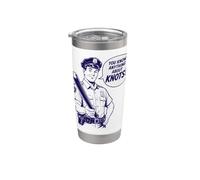Sabes cualquier cosa sobre nudos divertido diseño retro de juegos de palabras Vaso térmico de acero inoxidable de doble pared