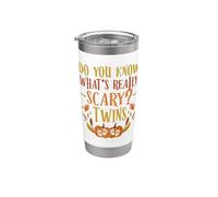 ¿Sabes lo que es realmente aterrador? Divertido embarazo de Halloween Vaso térmico de acero inoxidable de doble pared
