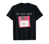 Sabes lo Que guardo Disquete Rosa Retro guiño Divertido Camiseta