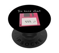 Sabes lo Que guardo Disquete Rosa Retro guiño Divertido PopSockets PopGrip Adhesivo
