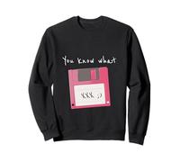 Sabes lo Que guardo Disquete Rosa Retro guiño Divertido Sudadera