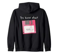 Sabes lo Que guardo Disquete Rosa Retro guiño Divertido Sudadera con Capucha