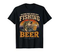 Sabes lo Que rima con Cerveza de Pesca Divertido bajo Puesta de Sol Camiseta