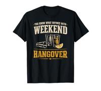 Sabes lo Que rima con Resaca de Fin de Semana Divertido Juego de Palabras con Alcohol Camiseta
