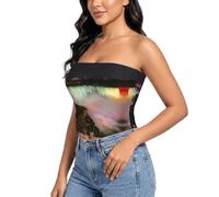 SABFWF Camiseta de tubo con estampado de limón amarillo para mujer, Cataratas del Niágara, XL