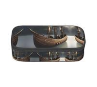 SABFWF Estuche multifuncional con estampado de barco pirata nórdico, perfecto para estudiantes, profesionales y viajeros por igual, Black, Talla única, Neceser de maquillaje