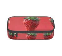 SABFWF Estuche multifuncional con estampado de fresas, perfecto para estudiantes, profesionales y viajeros por igual, Black, Talla única, Neceser de maquillaje
