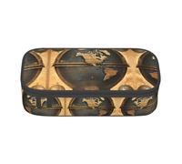 SABFWF Estuche multifuncional con estampado de globo terráqueo antiguo, perfecto para estudiantes, profesionales y viajeros por igual, Black, Talla única, Neceser de maquillaje