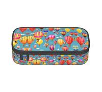 SABFWF Estuche multifuncional con estampado de globos de aire caliente, perfecto para estudiantes, profesionales y viajeros por igual, Black, Talla única, Neceser de maquillaje