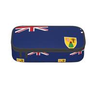 SABFWF Estuche multifuncional con estampado de la bandera de las Islas Turcas y Caicos, perfecto para estudiantes, profesionales y viajeros por igual, Black, Talla única, Neceser de maquillaje