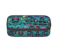 SABFWF Estuche multifuncional con patrones de controlador de juegos, perfecto para estudiantes, profesionales y viajeros por igual, Black, Talla única, Neceser de maquillaje