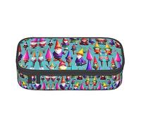 SABFWF Estuche versátil con estampado de gnomos coloridos, organizador de gran capacidad, estuche para lápices, uso en la oficina, Black, Talla única, Funda para llave