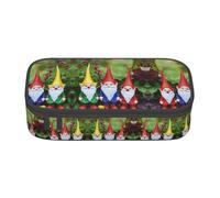 SABFWF Estuche versátil con estampado de gnomos de Navidad, estuche organizador de gran capacidad, estuche para lápices, uso en la oficina, Black, Talla única, Funda para llave