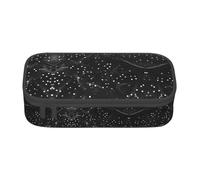 SABFWF Estuche versátil con estampado de purpurina en blanco y negro, organizador de gran capacidad, estuche para lápices, uso en la oficina, Black, Talla única, Funda para llave