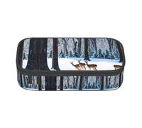 SABFWF Estuche versátil con impresión de ciervos para lápices, organizador de gran capacidad, para uso en la oficina, Black, Talla única, Funda para llave