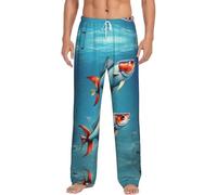 SABFWF Flying Fish In The Ocean - Pantalones de pijama de franela para hombre, pijamas de Navidad para hombres, perfectos para fines de semana perezosos, Negro, XXXXXL