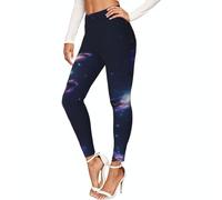 SABFWF Galaxy in The Universe - Leggings de compresión suaves para mujer con estampado de galaxia en el universo, Negro, L