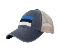 SABFWF Gorra de béisbol de malla con estampado de bandera de Estonia, transpirable, ajustable y perfecta para el uso diario, azul marino, Talla única
