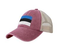 SABFWF Gorra de béisbol de malla con estampado de bandera de Estonia, transpirable, ajustable y perfecta para el uso diario, rosso, Talla única