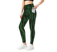SABFWF Hacker Era - Leggings estampados para mujer, conjuntos de entrenamiento con bolsillos, para gimnasio, fitness y uso diario, Negro, 3XL