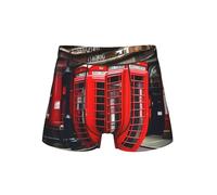 SABFWF Phone Booth London Street Print Ropa interior cómoda para hombre, calzoncillos tipo bóxer versátiles, elección perfecta para la moda de los hombres, Negro, L