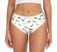 SABFWF Rabbits In Different Poses - Ropa interior de encaje sin costuras para mujer