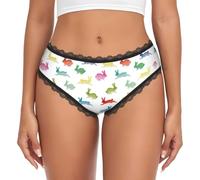 SABFWF Rabbits In Different Poses - Ropa interior de encaje sin costuras para mujer