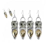 Sabiduría En Cada Detalle: Pendientes De Búho Artesanales, Pendientes Colgantes De Búho Vintage Hechos A Mano, Pendientes Únicos Para Mujer, Joyería Navideña De Moda Para Amantes De La (2Pairs)