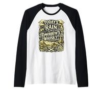 Sabiduría Escocesa sobre la Lluvia y el Whisky Camiseta Manga Raglan