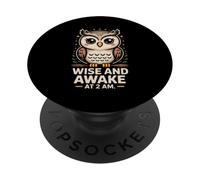 Sabio y Despierto a Las 2 a.m. Humor de búho PopSockets PopGrip Adhesivo