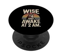 Sabio y Despierto a Las 2 a.m. Humor de búho PopSockets PopGrip Adhesivo