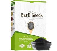 Sabja Basil Seeds Rich in Protein, Fiber, Vitamins & Minerals Reduces Body Heat 100% Pure and Natural No Preservative Vegan Friendly Non-GMO 17.6 Ounce