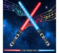 Sable de Luz 2 Piezas Espada Láser para Niños Laser 7 Colores con Sonido Laser Star Wars Telescópicos Espada Láser de Juguete Star Wars Sable luz para Cumpleaños Regalos y Cosplay