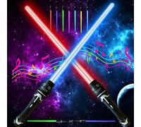 Sable de Luz,Espada Láser para Niños Espada Láser 2 En 1 Telescópica y Plegable,Star Wars Sable luz Espada Laser 7 Colores con Sonido para Navidad Halloween Regalos Cosplay