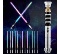 Sable de luz, RGB 15 colores Luke Jedi Sith FX LED espada iluminada empuñadura de aleación FOC Smooth Swing Heavy Dueling 17 Mode Sound 12W High Light con Fight Sound Effects,105CM, 12w lightsaber