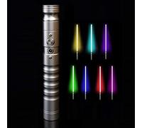 Sable láser, 2 Juegos Soundfonts Force Toys Regalo Espada láser Decoraciones Luces, Accesorios de Juego rol for Fiesta Halloween, Duelo Apoyo for Regalos cumpleaños(Silver)